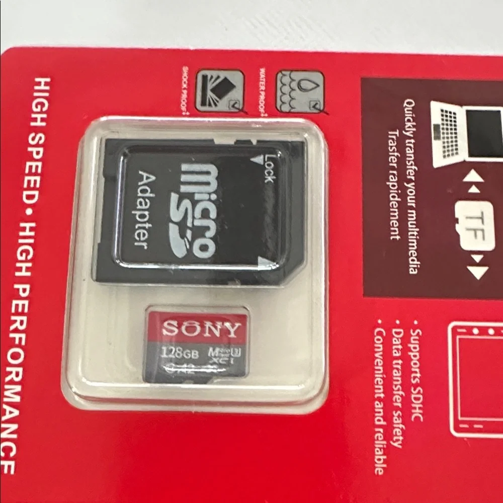 Sony Red and Black Micro SD Card with Adapter